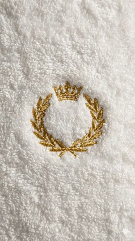 Макросъемка вышивки логотипа