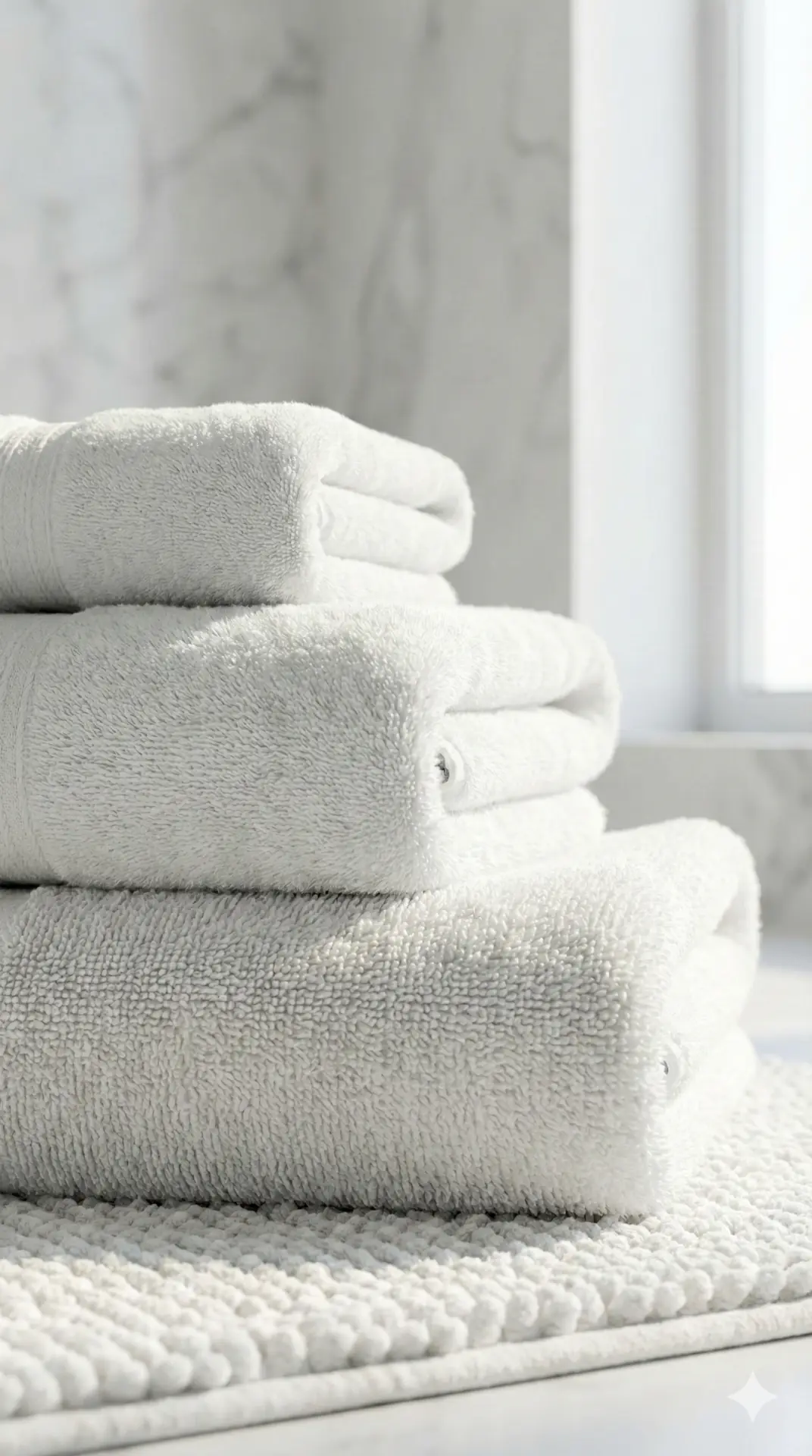 Стопка профессиональных махровых полотенец для отелей