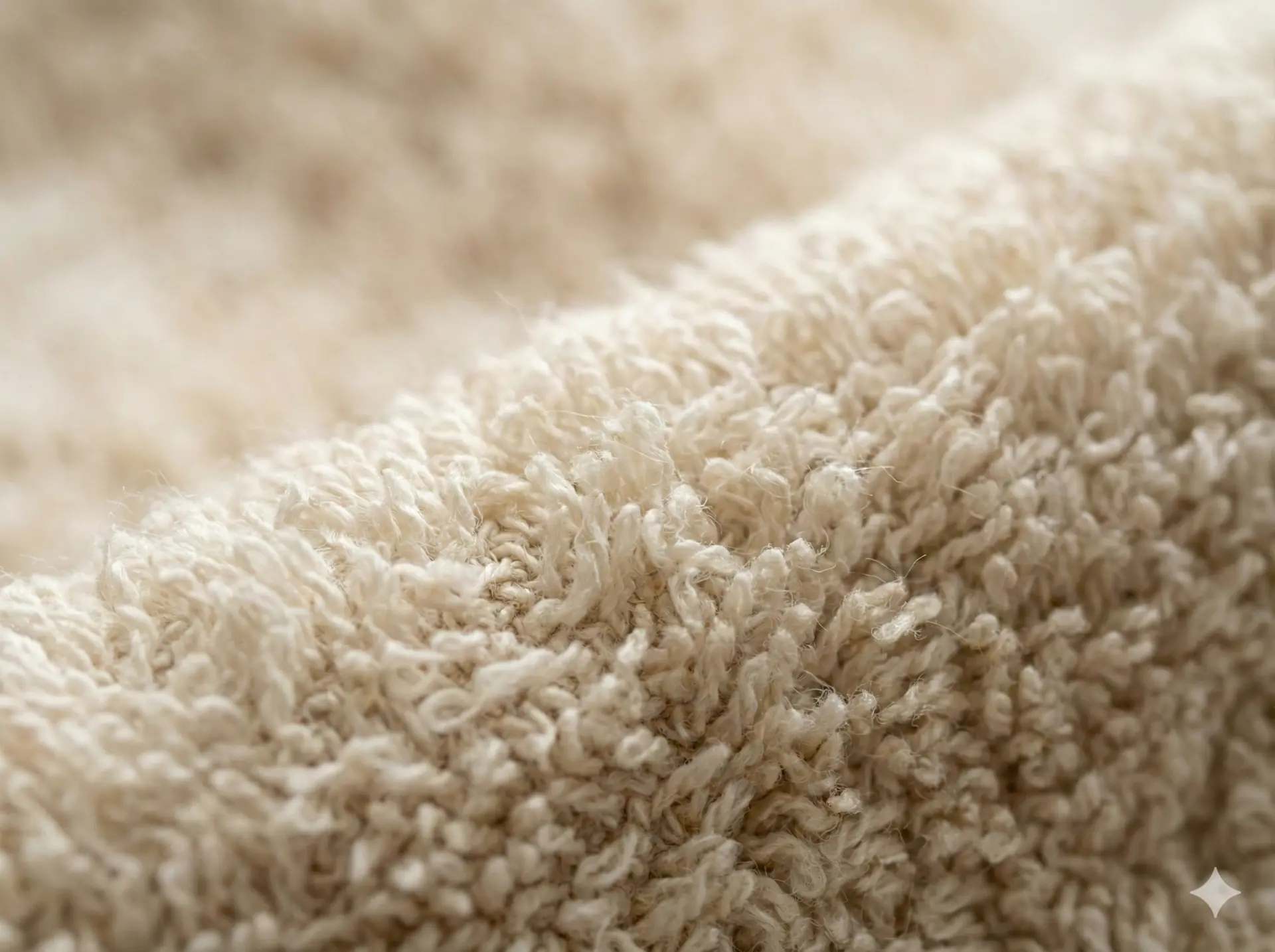 Макро съемка текстуры махрового полотенца Ring Spun 20/2 высокого качества